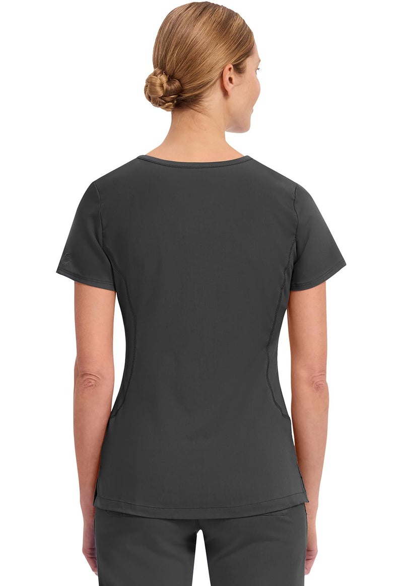 Healing Hands Women's Scrub Top V-Neck with 2 Pockets, 2-Way Stretch, and Yoga Knit Side Panels for Slim Fit - 2245, S, Black - Image 5